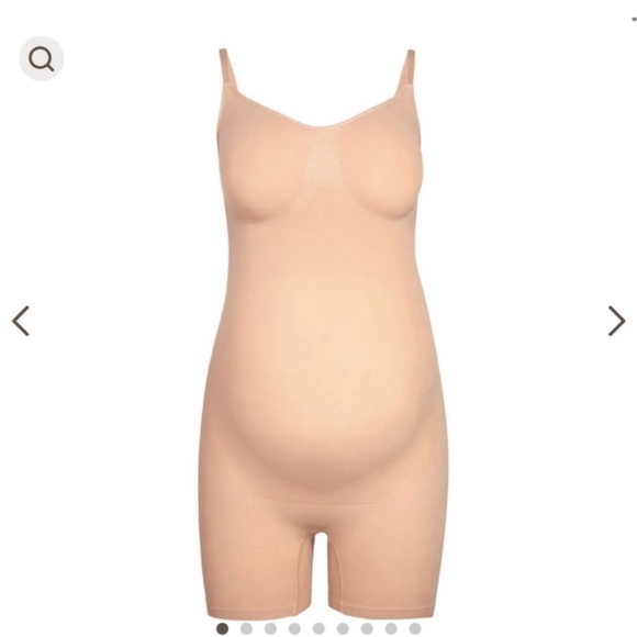 SKIMS MATERNITY SCULPTING BODYSUIT MID THIGH | OCHRE - OCHRE / L/XL - Picture 6 of 6
